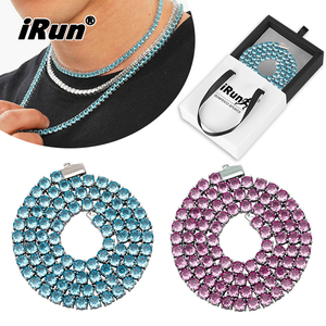 Collar de Tenis IRun con Circonita Cúbica Rosa, Collar de Tenis con Diamantes Personalizado, Joyería de Estrás, Collar de Tenis - Product Image 1