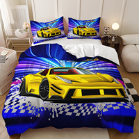 Housse de couette 3D Sports Car Design tendance Housse de couette personnalisée Ensemble de literie 3 pièces