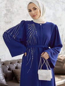 Abaya modeste du Moyen-Orient, robe musulmane pour femmes, Turquie, Dubaï, abaya ornée de perles, robe musulmane pour femmes - Product Image 5