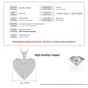 Factory Wholesale Eco-friendly Copper 14k Gold Filled Full Insert 5a Zircon Jewelry Women's Big Heart <b>Locket</b> Necklace - Product Image 2