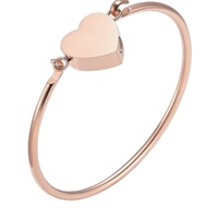 Bracelet Cœur Commémoratif Urne Funéraire Design Vintage Porte-Cendres Bijou Souvenir Logo Personnalisé Cadeau de Condolences