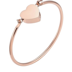 Braccialetto Urna a Cuore Commemorativo, Design Vintage, Porta Ceneri, Gioiello Ricordo, Logo Personalizzato, Regalo di Condoglianze - Product Image 1