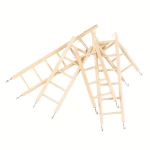 Jouets pour oiseaux, échelle en bois, perchoirs d'escalade pour perroquets - bois massif naturel - Product Image 5