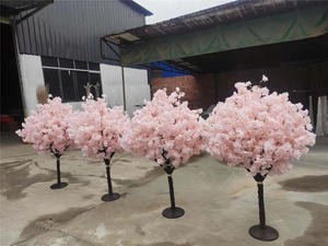 Yumai — arbre de fleurs de cerisier sakura rose, branches d'intérieur, flamme artificielle, couleur pêche - Product Image 4