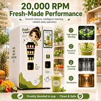 Máquina Expendedora de Smoothies Totalmente Automática, Máquina Expendedora de Jugos de Frutas Frescas y Granizados con Pantalla Táctil de 21.5 Pulgadas