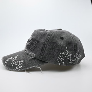 100% coton casquette de Baseball hommes femmes <span class=keywords><strong>Vintage</strong></span> lavé en détresse chapeaux sergé réglable Hip Hop chapeau non structuré 5 panneaux papa chapeau - Product Image 5
