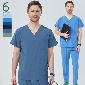 Set da <span class=keywords><strong>Lavoro</strong></span> per Infermieri con Scollo a V Elasticizzato 2026, Logo Personalizzato, Abbigliamento Medico in Poliestere e Spandex per Uomini, Uniformi per Dentisti - Product Image 2