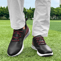 Chaussures de golf imperméables pour hommes, antidérapantes, sans crampons, légères, avec empeigne en microfibre douce, respirantes et confortables, avec amorti.