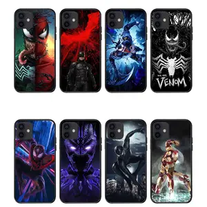 Spider-Man Iron Man Bat Venom Captain America casing ponsel penutup cangkang untuk Iphone 15 14 13 12 Pro Max 15plus 15pro 15Pro Max