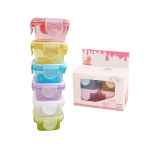 Contenants de stockage pour aliments pour bébés sans BPA, 60 ml, lot de 4, contenants carrés en PP avec couvercle pour bento et réfrigérateur - Product Image 1