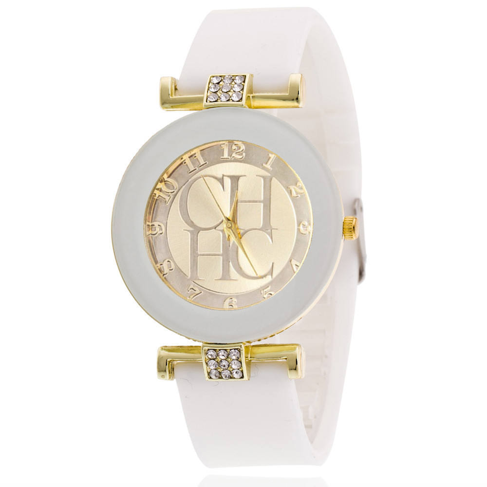 Wish Popular Silicone CHHC Fashionable and Minimalist Diamond Inlaid  Ultra-thin Quartz Watch Candy Colored Fashion Women Watch