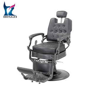 Fauteuil de barbier vintage noir, hauteur réglable, rotation à 360 degrés, fauteuil de coiffure commercial - Product Image 5