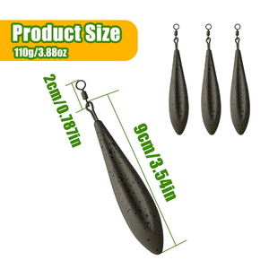 Plombs de pêche à la <span class=keywords><strong>carpe</strong></span> européens, profilés, avec revêtement camouflage, lestes de distance avec rotation à 360° °   Rouleau pivotant 40g-120g - Product Image 6