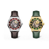 Montre mécanique automatique de luxe pour homme, cadran squelette ajouré, étanche, style rétro, pour affaires et occasions formelles