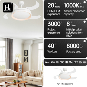 New 42 inch retractable <b>ceiling</b> fan with <b>light</b>, invisible intelligent <b>ceiling</b> fan with <b>remote</b> <b>control</b> - Product Image 4