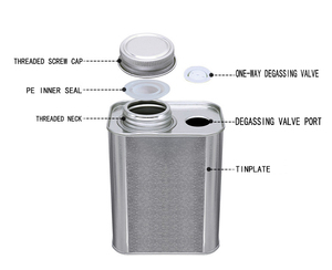 Vít đầu hình chữ nhật 250ml <span class=keywords><strong>100</strong></span> <span class=keywords><strong>ml</strong></span> <span class=keywords><strong>tin</strong></span> dầu ô liu Container 1L 2L dầu ô liu cà phê đậu lon thiếc bao bì dầu ô liu với van - Product Image 2