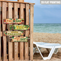 Letrero Metálico de Tiki Bar, Bienvenido al Paraíso, Decoración Rústica de Pared para Patio Trasero, Bar Tiki, Piscina, Regalo