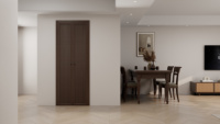 Système de dressing de luxe moderne pour chambre à coucher, armoire 2 portes avec rangement ouvert pour chaussures, armoire en bois sur mesure, placard de rangement en bois avec porte