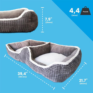 SUREWALHOME Cama Ortopédica para Mascotas, Sofá Cama Súper Suave con Cojín Extraíble para 2 Perros para Compartir Gemelos - Product Image 5