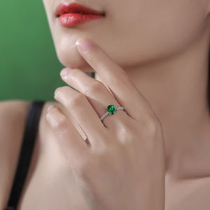 925 argent Sterling luxe laboratoire cultivé diamant cubique zircone émeraude taille émeraude pierre éternité anneaux mariage bande mariée bijoux - Product Image 3