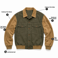 Jaket Denim Vintage Stone Washed untuk Pria - Mantel Musim Dingin Oversize 100% Katun dengan Kancing & Bordir Bermotif
