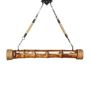 Nước Mỹ Retro gác xép Đèn chùm ống tre cá tính sáng tạo dây gai phong cách MỤC VỤ đèn tròn quán cà phê nhà hàng quán bar - Product Image 3