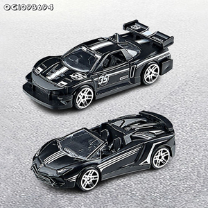 6 Estilos Diferentes de Autos de Carreras de Aleación Personalizados, Clásicos Negros, Escala 1:64, Modelos de Autos de Juguete Fundidos a Presión, Exhibición de Garaje de Estacionamiento, Venta al por Mayor - Product Image 5