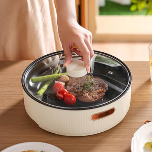 Yuedisi หม้อหุงข้าวไฟฟ้าแบบไม่ติดกระทะกระทะกระทะไฟฟ้าแบบพกพาพร้อมแปรงคลิปบาร์บีคิวออกแบบโลโก้ได้ตามต้องการ - Product Image 4