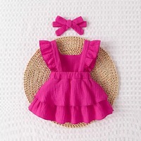 Ensemble Robe Deux Pièces Annshine Fashion 2026 pour Filles avec Coiffe, Robe en Coton pour Bébé, Nouvelle Tendance Style Vacances