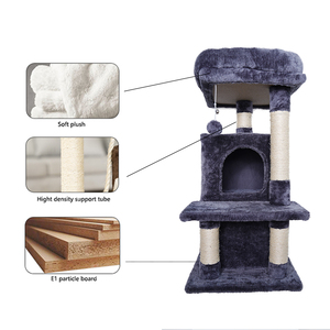 Fabricant de l'arbre à chat pliable en peluche courte en sisal vente en gros - Product Image 3