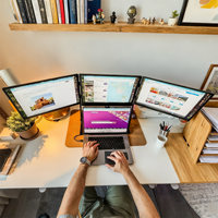 Vente en gros d'écrans portables doubles supplémentaires flexibles et pliables de 15,6 pouces, IPS FHD, pour ordinateur portable, triple écran externe