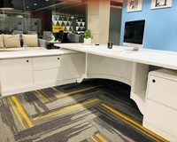 Moderne blanc or meubles en bois massif classique haute technologie luxe patron directeur Table exécutif PDG bureau bureau