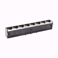 Connecteurs Ethernet RJ45 8 ports 8 broches 1000 BASE-T Cat5e Cat5, Jack Modulaire Blindé Femelle, Plaqué Or, PBT Noir