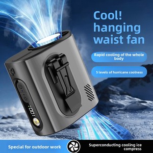 Portable Waist Mounted Cooling Fan Foldable Metal <b>Clip</b> On Personal Fan with LED Light USB Powered Ice Version Cooling - Product Image 3