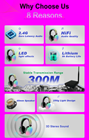 Lot de 50 casques de disco silencieux 3 canaux F39, casques de fête silencieuse stéréo, écouteurs de disco silencieux et émetteur à distance de 500 m