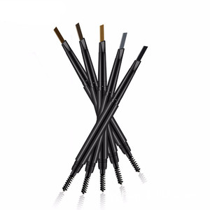 Crayon à <span class=keywords><strong>sourcils</strong></span> noir et marron personnalisé en gros avec brosse, 5 couleurs, waterproof, maquillage <span class=keywords><strong>femme</strong></span>, double embout, marque privée, vente chaude - Product Image 2