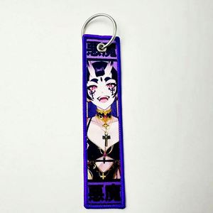 Llavero estilo anime de terror, llaveros bordados de doble cara, llaveros tipo Jet Tag de anime, inventario - Product Image 3