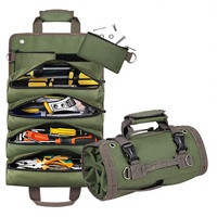 Sac de rangement portable en toile pour outils, avec fermeture éclair, pour accessoires de quincaillerie et de matériel électrique