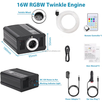 Kit d'éclairage LED RVBW à fibres optiques scintillantes 12V 16W pour plafond de voiture avec application et télécommande, indice de protection IP20, léger