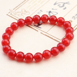 <b>Red</b> Carnelian Beaded <b>Bracelet</b> 8mm Round Balls Women's Jewelry Gift For Birth Year Sign - Product Image 2