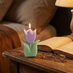 Toptan Lale Çiçekli Parafin Soya Balmumu Kokulu Mum Ev Dekorasyonu El Yapımı Doğum Günü Sevgililer Günü Düğünler Tatil Diwali - Product Image 3