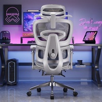 Chaise de bureau ergonomique en maille pour le gaming, certifiée BIFMA, avec support lombaire, réglable en hauteur, base à cinq branches, livraison directe