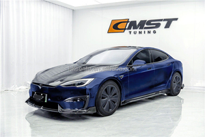 ชุดแต่งคาร์บอนไฟเบอร์คุณภาพสูงแบบแห้ง สำหรับ Tesla Model S ประกอบด้วยกันชนหน้า สเกิร์ตข้าง และดิฟฟิวเซอร์หลัง 100% - Product Image 2