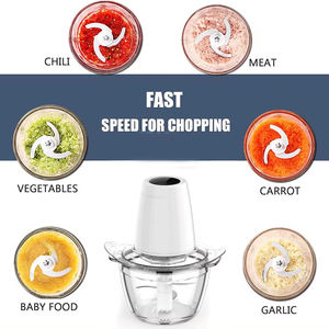 Mini hachoir chinois 200W pour la nourriture 1L bol en verre interrupteur marche/arrêt hachoir à viande et légumes - Product Image 2