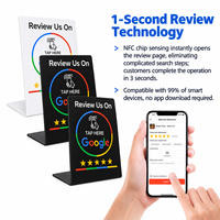 Support de carte NFC en PVC en gros avec code QR pour avis Google et Instagram, plaque d'affichage en PVC blanche pour réseaux sociaux, cadeaux promotionnels professionnels
