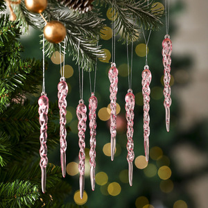 Suministros festivos navideños transfronterizos, creativos adornos transparentes de helado, nuevas decoraciones para árboles de Navidad, copo de nieve - Product Image 3