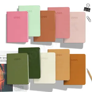 Minimalist A6 Custom Logo Planner Branded Agenda Journals Colorful Pu Leather Cover Notebook