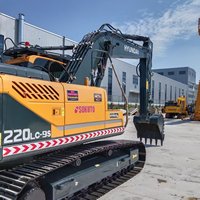Excavatrice Hyundai 220LC-9S d'occasion prête à être expédiée, flèche renforcée pour projets de moyenne envergure