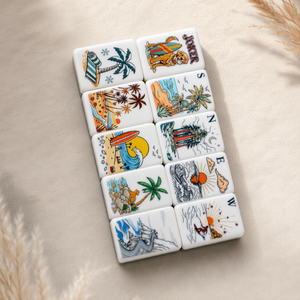 Juego de Mahjong Americano de Lujo Moderno, Tamaño Profesional (1.26" X 0.95" X 0.63") - Portátil, 160 Fichas, <span class=keywords><strong>Serie</strong></span> 'Surfing Dog' - Product Image 2