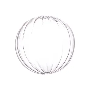 Replacement Clear Ribbed Hollow Glass Orb Globe Sphere Lamp Cover Ball Light Shade for Light Fixture